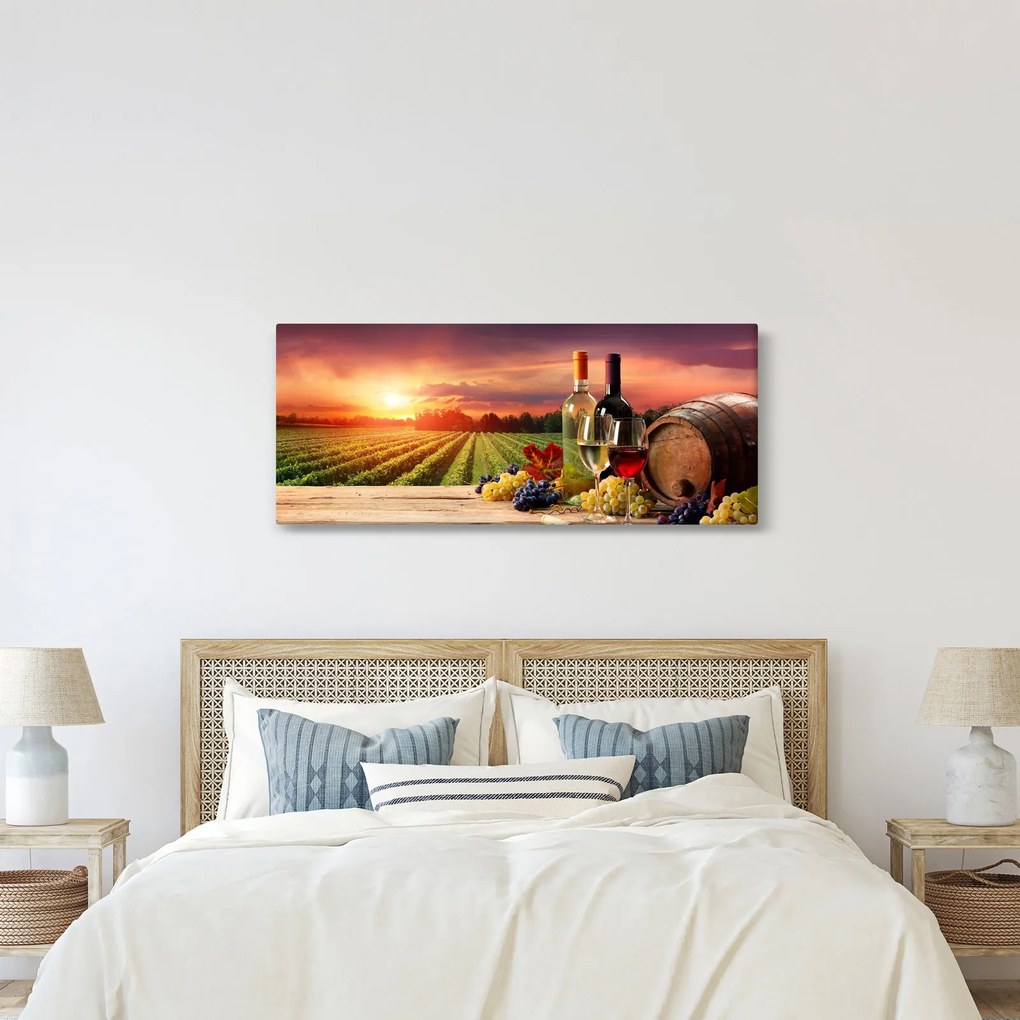 Tablou cu vie și vin (120x50 cm)