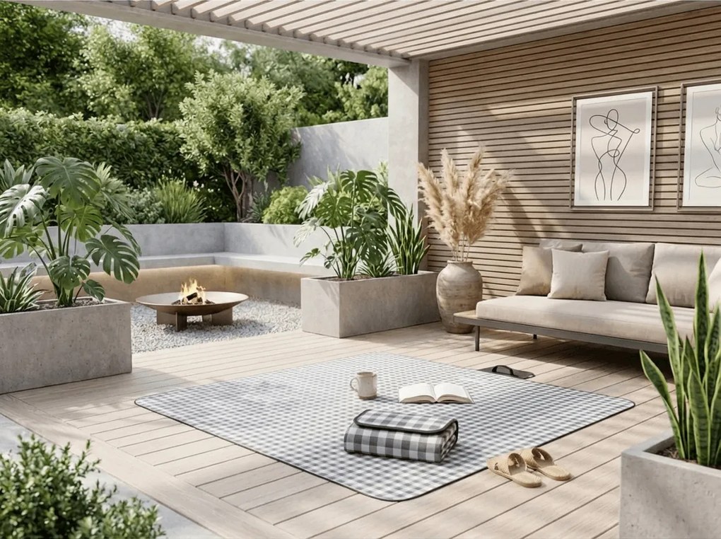 Saltea de plaja pliabila pentru picnic PIKNIX 145x200 cm - mai multe culori Culoare: Gri