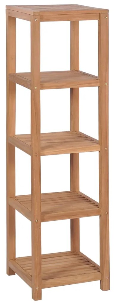 246500 vidaXL Raft depozitare baie, 4 niveluri, 42x42x165 cm, lemn tec masiv