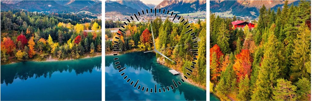 Tablou - Lacul Urisee, Austria (cu ceas) (90x30 cm)