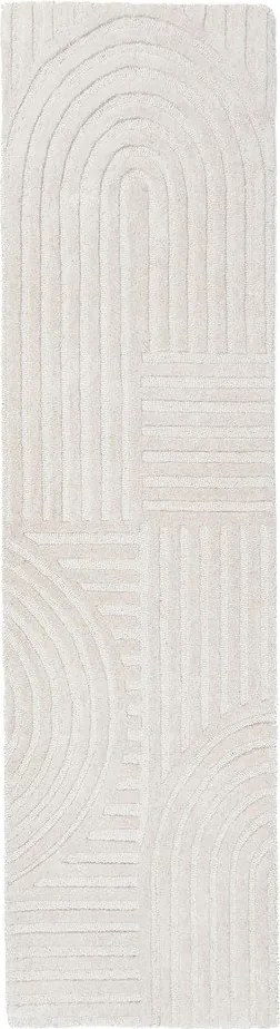 Covor tip traversă fildeș țesut manual din lână 60x230 cm Zen Garden – Flair Rugs