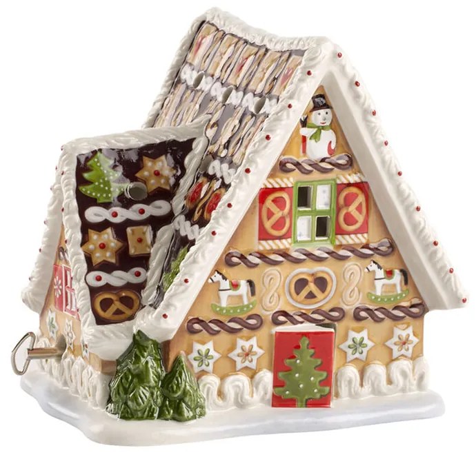 Decorațiune de Crăciun, cutie muzicală Căsuța de turtă dulce, colecția Christmas Toys Memory - Villeroy & Boch