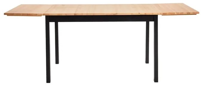 Masă de dining extensibilă din lemn de pin cu structură neagră Bonami Essentials Brisbane, 120 (200) x 70 cm