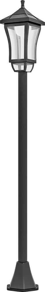 Outsunny Felinar Lumină Stradală cu Autonomie de 6 h și Ancorare la Sol, Lumina Stradală Solară, 15x15x127 cm, Negru | Aosom Romania