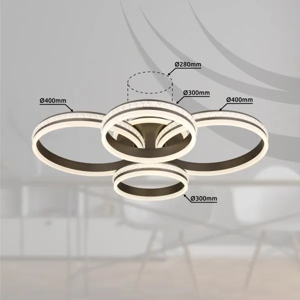 Plafonieră LED dimabilă Globo 67314-90 GROUNI LED/90W/230V + telecomandă