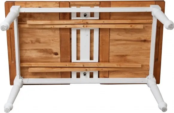 Masa extensibila, L160(290) 90 H80 cm, alb antic nuc antichizat, lemn masiv