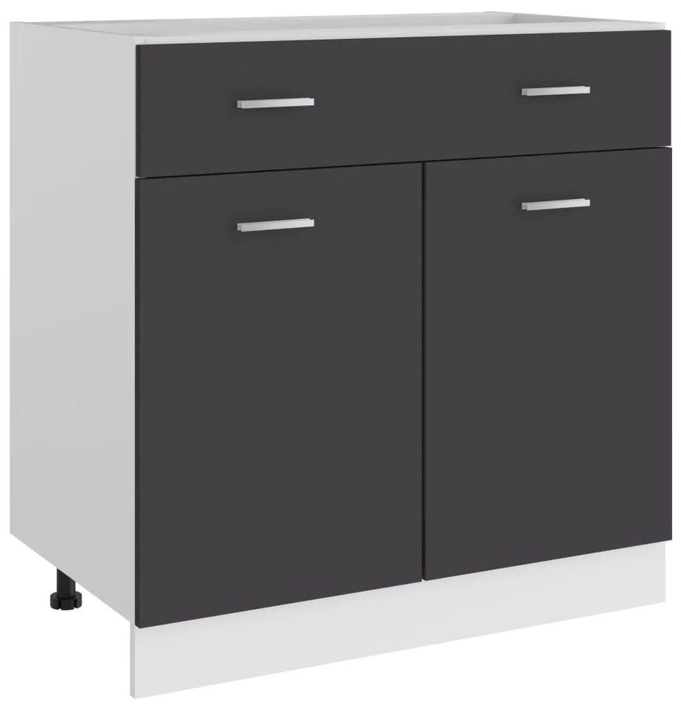 801238 vidaXL Dulap inferior cu sertar, gri, 80 x 46 x 81,5 cm, PAL