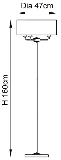 Lampadar Endon 94359 HIGHCLERE 3xE14/40W/230V bej/crom lucios