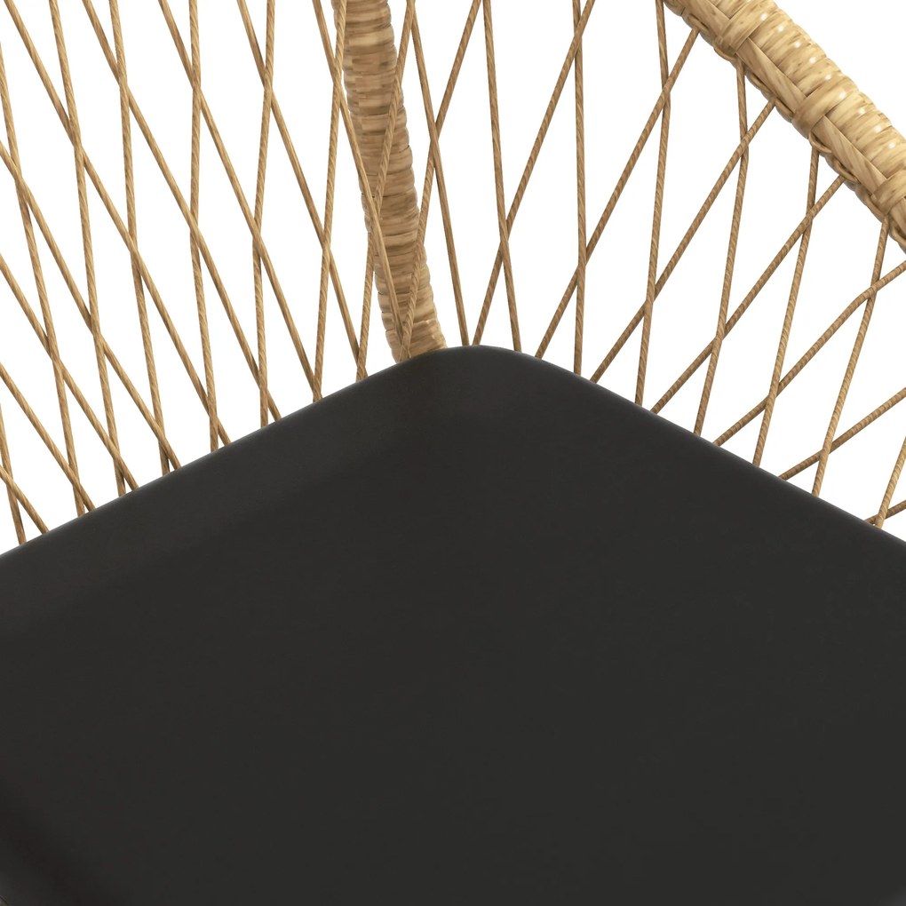 Outsunny Set de mobilier de grădină din răchită, set de mobilier de terasă, 2 scaune &amp; masă, Galben | Aosom Romania