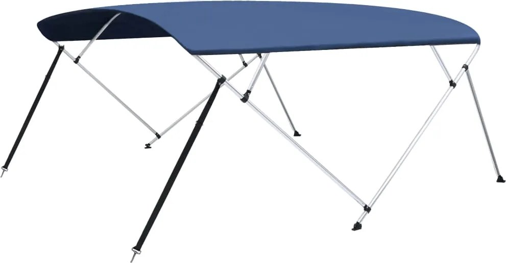 vidaXL Parasolar barcă Bimini 4 arcuri bleumarin, 243x(230-244)x137 cm