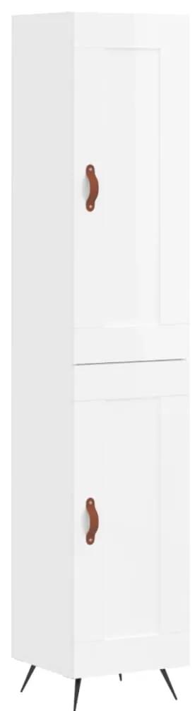 3200427 vidaXL Dulap înalt, alb extralucios, 34,5x34x180 cm, lemn prelucrat
