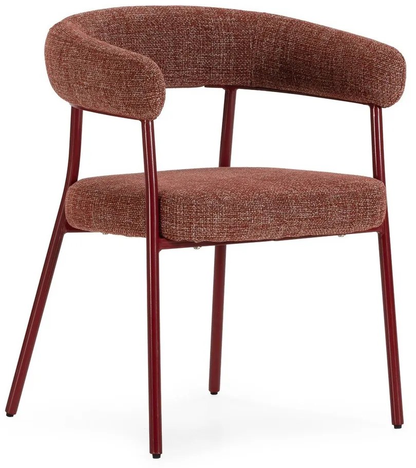 Set de scaune de sufragerie teracotă cu cotiere 2 buc. tapițat Yuri – MOME