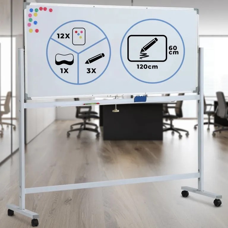 JAGO Tablă magnetică cu accesorii, 120 x 60 cm