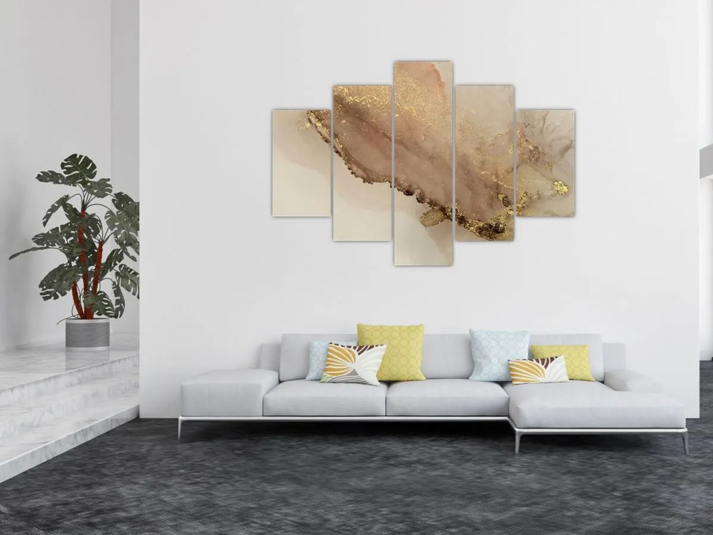 Tablou - Sclipici auriu (150x105 cm)