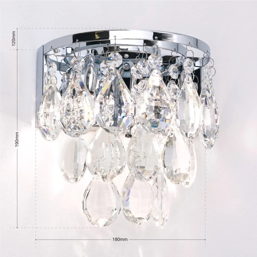 Aplica de perete cristal K9 design elegant CELESTE crom