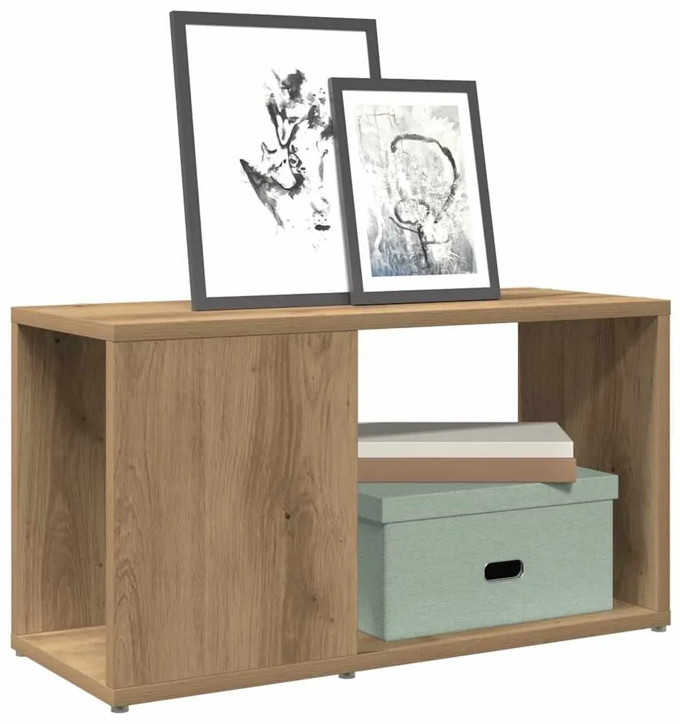 vidaXL Comodă TV, Stejar artizanal, 60x24x32 cm, lemn compozit