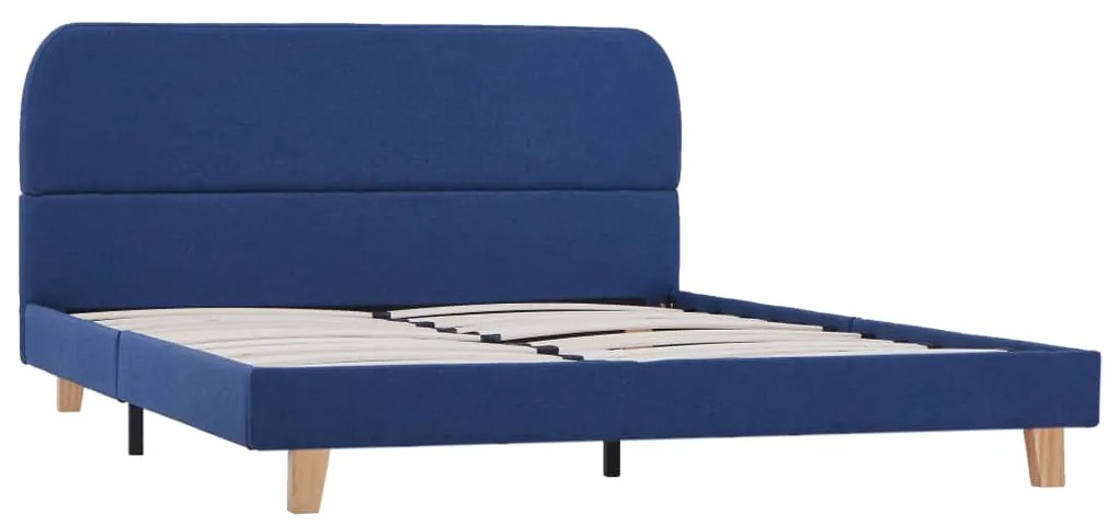 280878 vidaXL Cadru de pat, albastru, 140 x 200 cm, material textil