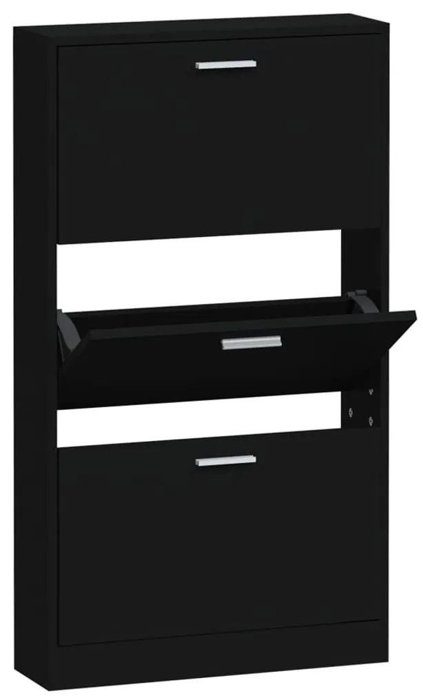 Pantofar, negru, 59x17x108 cm, lemn compozit