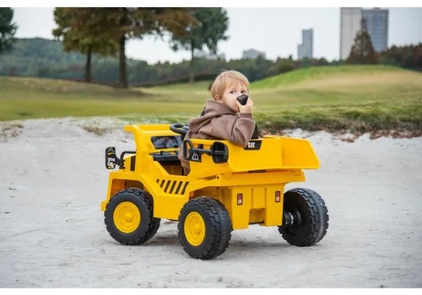 Mașinuță electrică încărcător CAT 60W/4500 mAh galben/negru