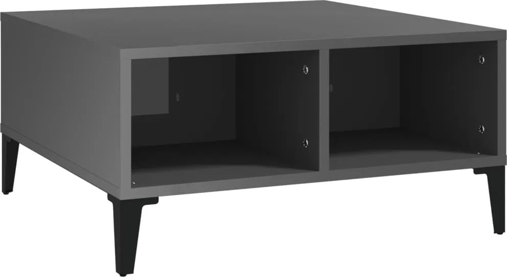 vidaXL Măsuță de cafea, gri extralucios, 60x60x30 cm, lemn prelucrat