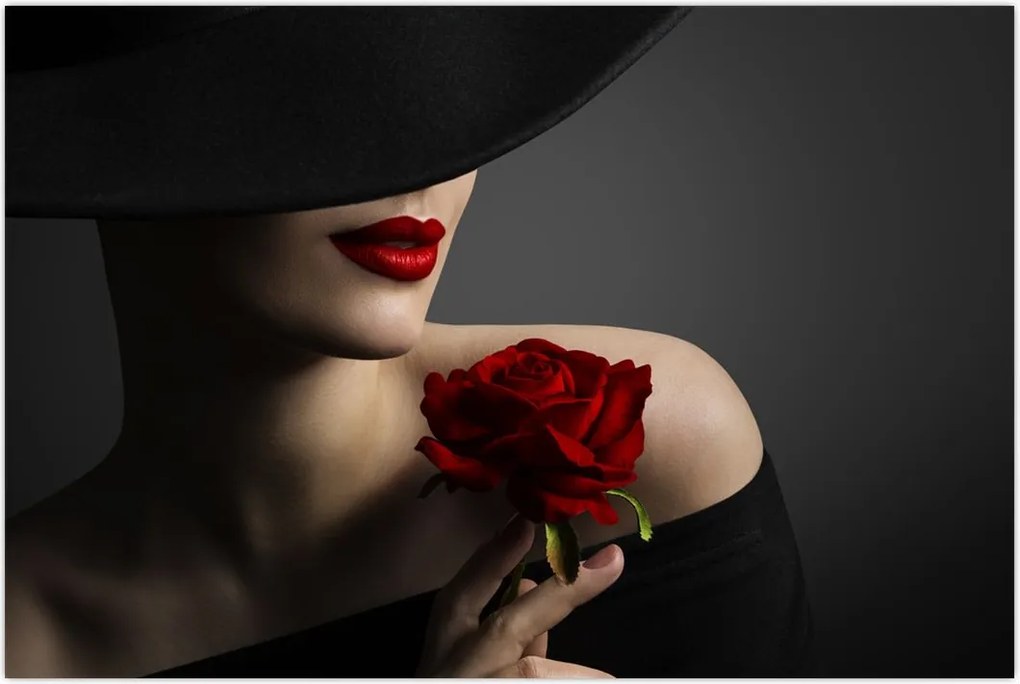 Tablou - Femeia cu flori (90x60 cm)