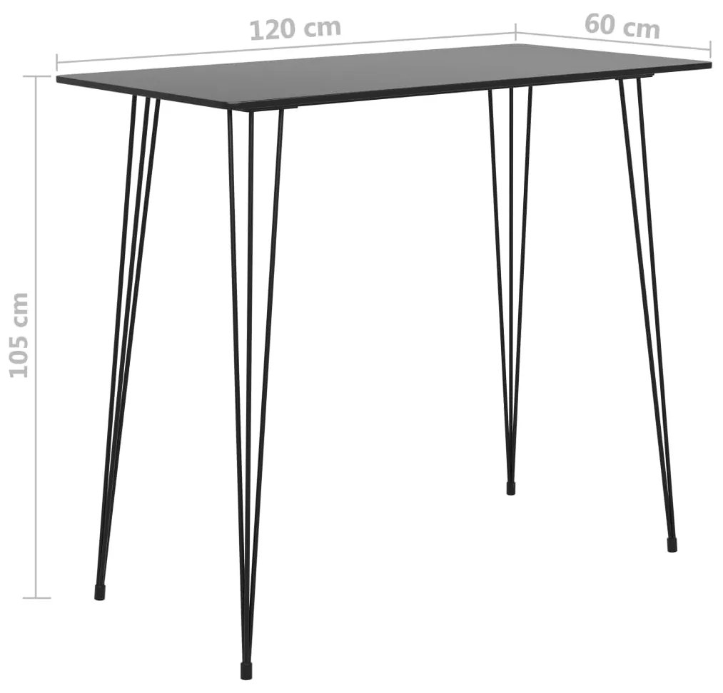 Set mobilier de bar, 5 piese, negru si gri negru si gri, 5