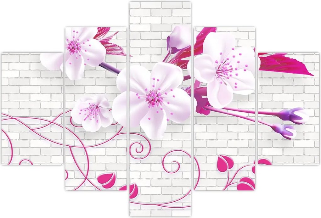 Tablou cu creangă înflorită (150x105 cm)