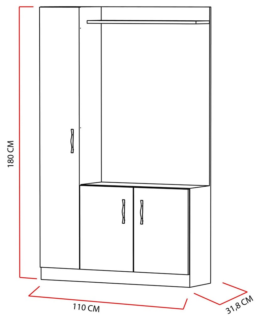Mobilier hol Neturella (alb + teak). 1102378