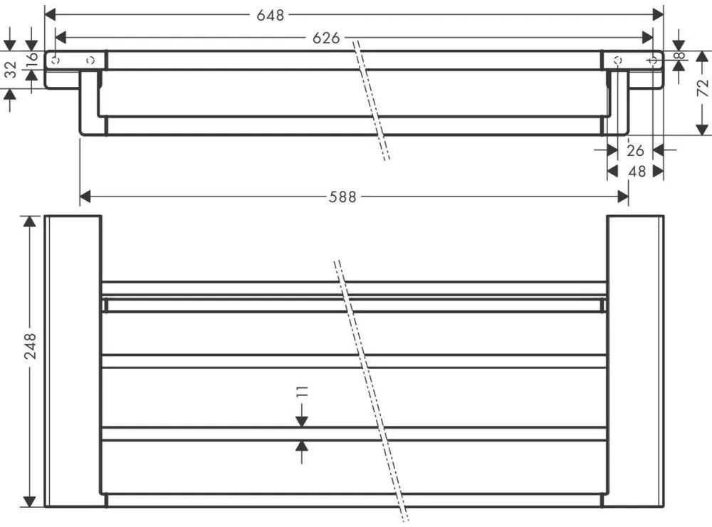 Etajera baie pentru prosoape, alb mat, Hansgrohe AddStoris 65 Alb mat