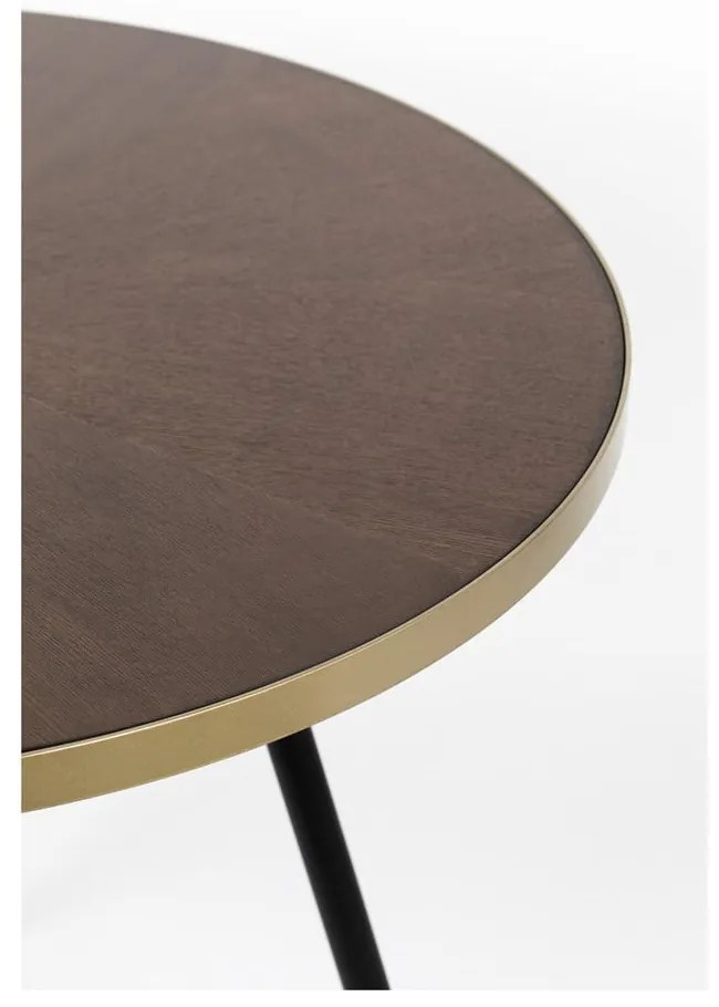 Masă de dining rotundă cu blat cu aspect de lemn de nuc ø 91 cm Denise – White Label