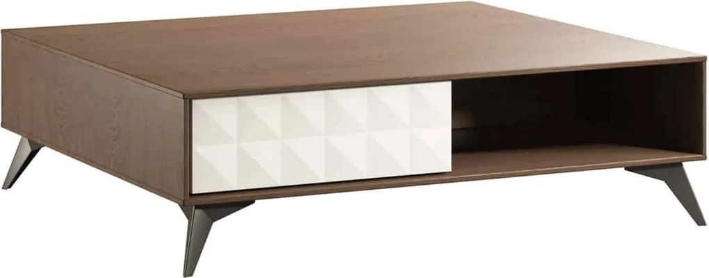 Masuta lemn masiv nuc de cafea Zion Crem-, 100 × 100 × 30 cm