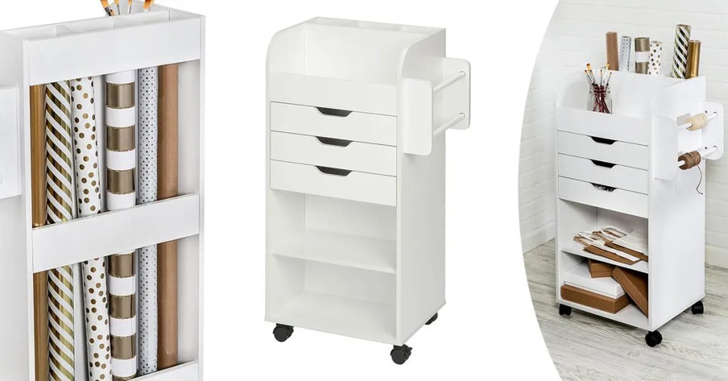 Dulap depozitare rulant cu rafturi si sertare