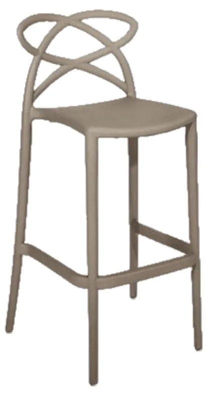 SET 4 SCAUNE BAR INFINITY -POLIPROPILENA-HORECA - BEJ TAUPE