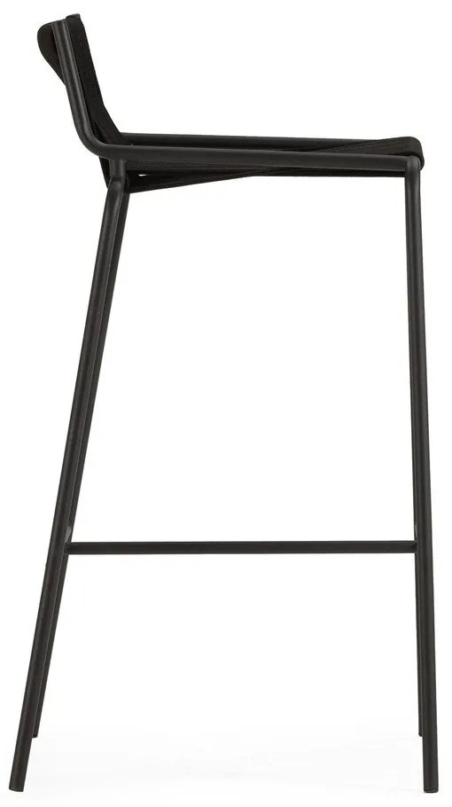 Scaun de bar negru din metal (înălțime șezut 65 cm) Emily – Marckeric
