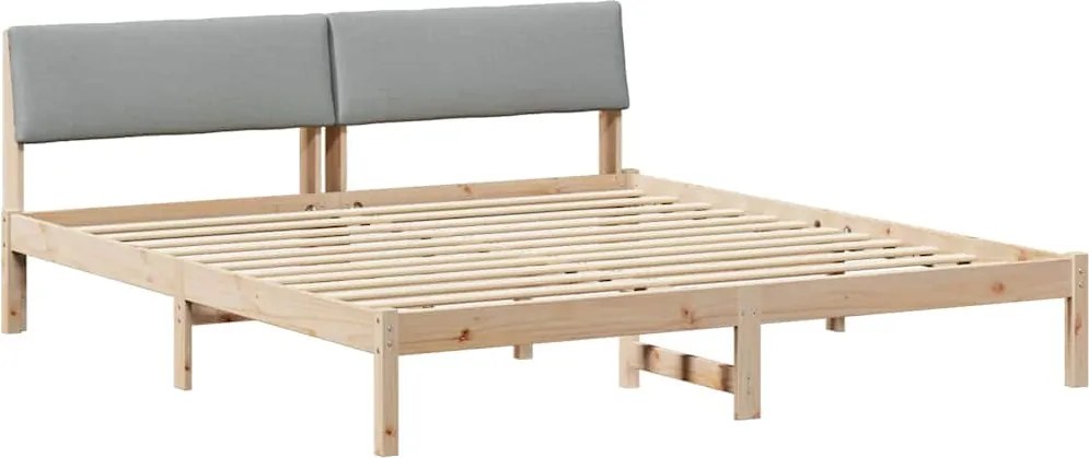 vidaXL Cadru de pat Maro și gri deschis 180 x 200 cm Lemn masiv de pin