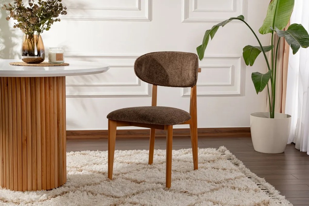 Set de scaune de sufragerie Lionte Brown și DarkOak, 2 buc.