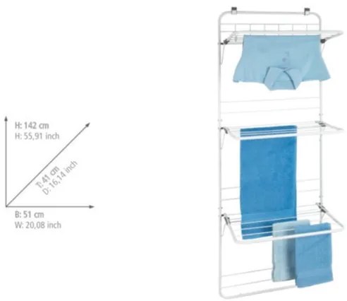 WENKO 63010800 - Uscător de rufe 51x142 cm alb/gri