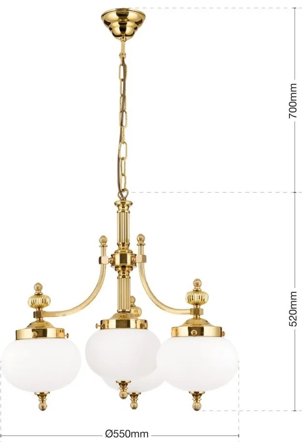 Lustra suspendata eleganta stil clasic Nostalgie 4L alama lucios/opal