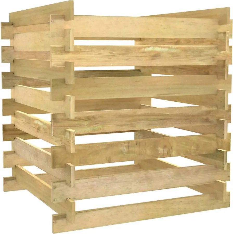 vidaXL Compostor de grădină din șipci, 90x90x90 cm, lemn de pin tratat