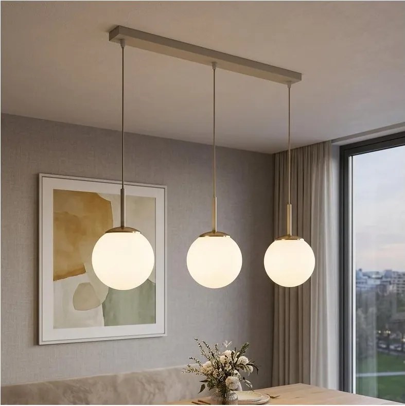 Brilagi - Lustră pe cablu MILO 3xE27/60W/230V bej/auriu