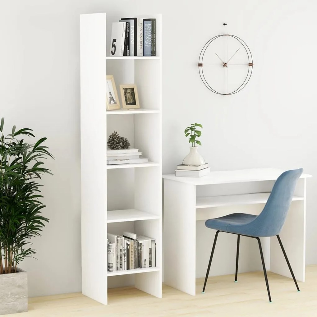 vidaXL Bibliotecă, alb, 40x35x180 cm, lemn prelucrat