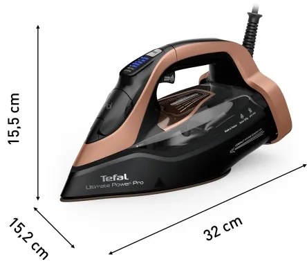 Tefal ULTIMATE POWER fier de călcat cu abur 3200W/230V cupru/negru