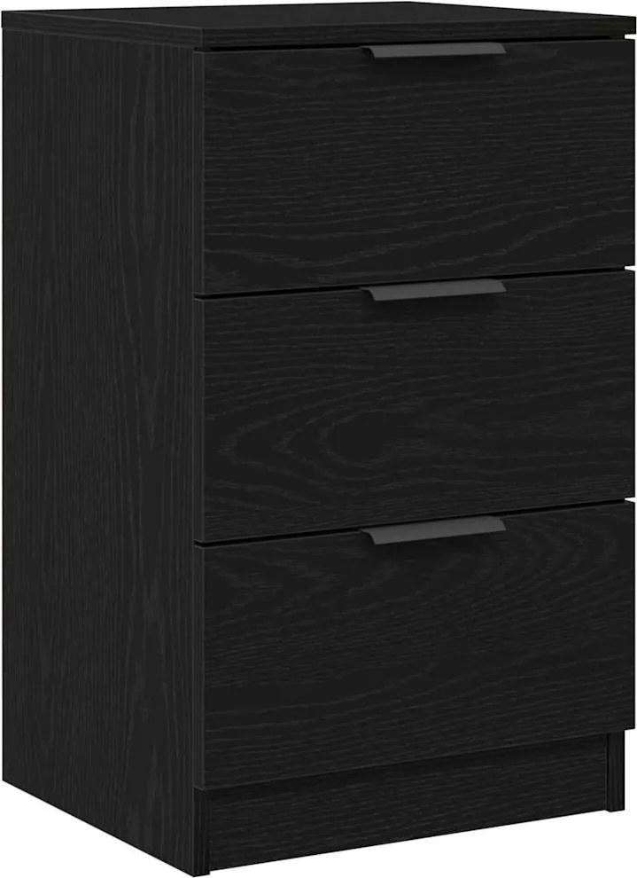 vidaXL Dulap de noapte Stejar Negru 40 x 65 x 65 cm Lemn compozit