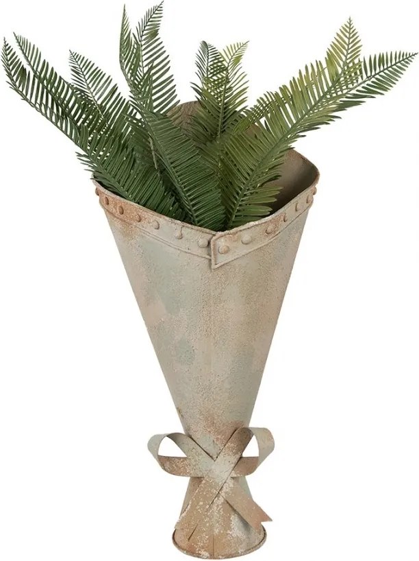 Suport pentru ghiveci, de perete, din metal, aspect vintage, Florine
