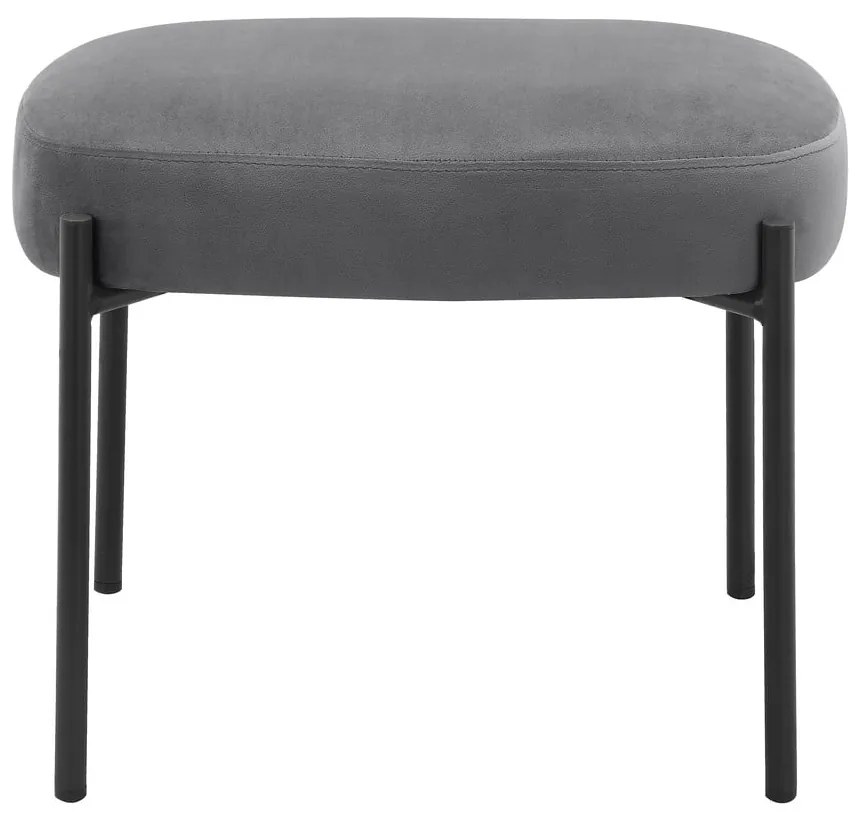 Fotoliu cu taburet gri cu tapițerie din catifea Jerry – Støraa
