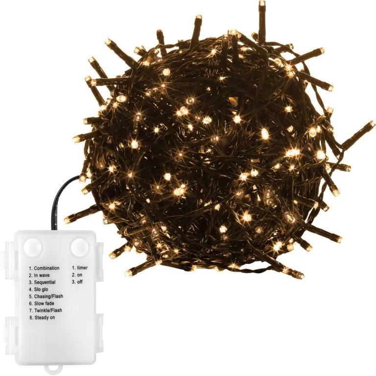 Iluminat 50 LED de Crăciun - 5 m, alb cald, pe baterii