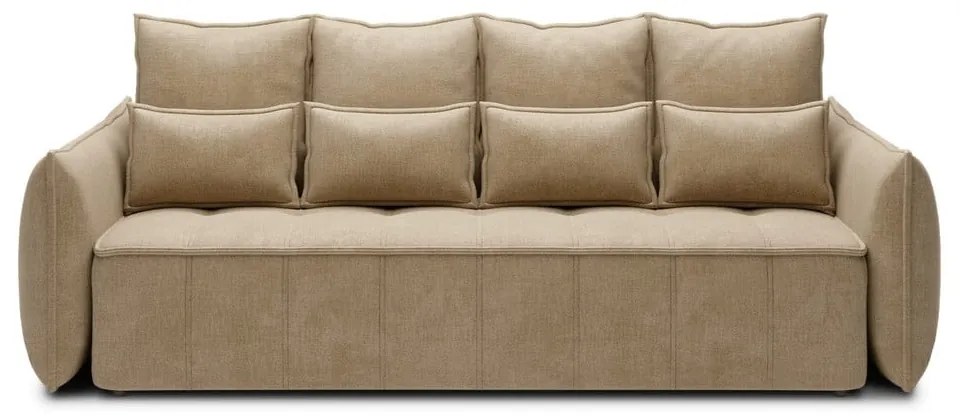 Canapea maro deschis extensibilă/cu spațiu de depozitare cu tapițerie din catifea 242 cm Weltton – ELTAP