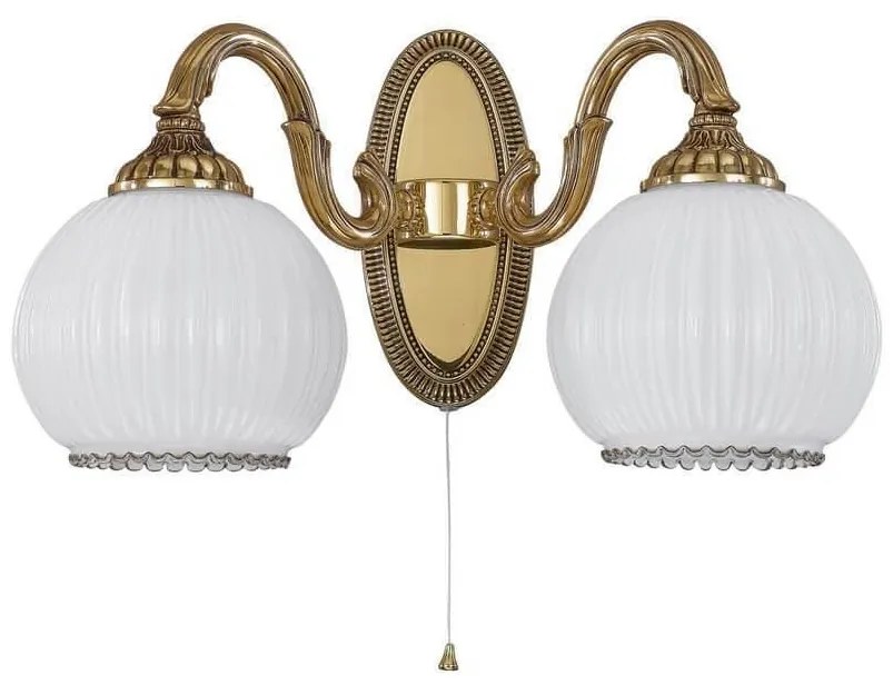 Aplica de perete clasica 2 brate din alama design italian 9300
