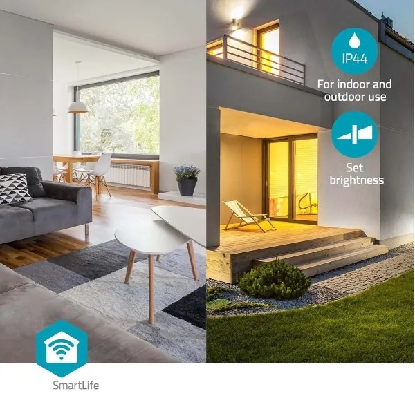 Plafonieră LED RGBW dimabilă Nedis WIFILAC35WT LED/18W/230V 2700-6500K IP44 Wi-Fi