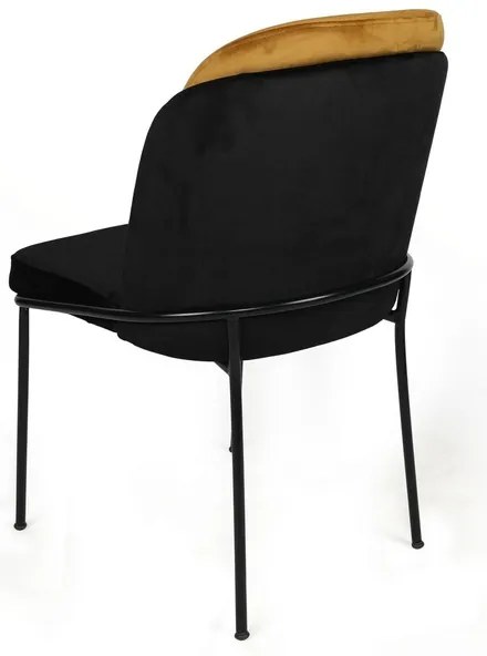 Set de scaune de sufragerie Dore Mustard and Black, 4 buc., 4 buc